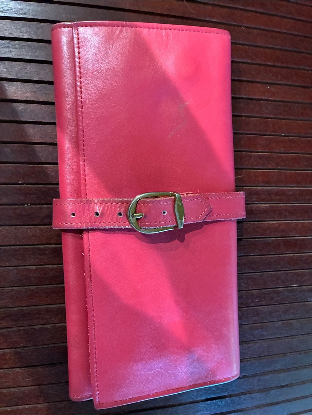 Bosca Hot Pink Leather Jewelry Holder
